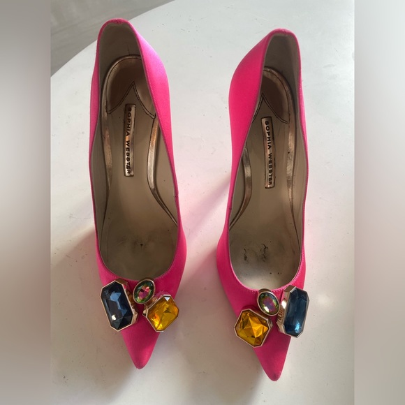 Sophia Webster Fuschia Pink Jeweled Stilleto - Picture 2 of 8